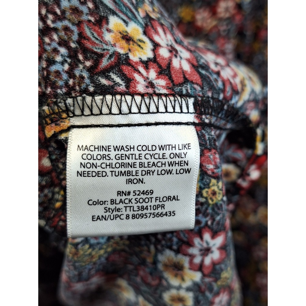 Time and Tru Blouse Womens XL‎ Floral Peplum Bell Sleeve Boho Cottagecore Cute - Picture 8 of 8